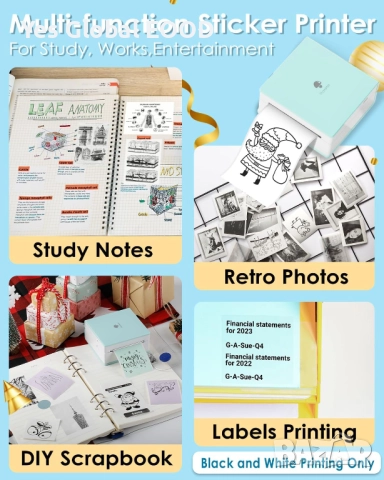 Phomemo M02 мини преносим термопринтер Bluetooth зелен, снимка 3 - Друга електроника - 51983989