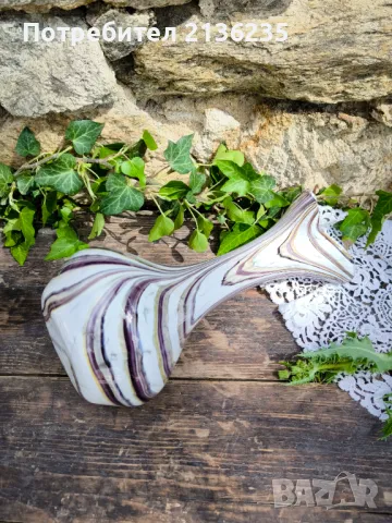 Ваза Мурано 30см, снимка 3 - Антикварни и старинни предмети - 50186603