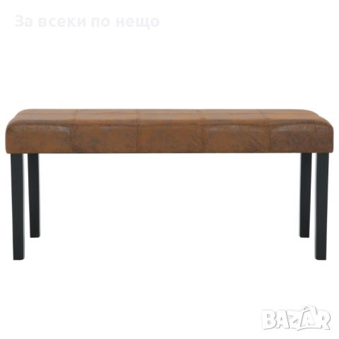 Пейка, 106 см, кафява, изкуствен велур, снимка 3 - Дивани и мека мебел - 45885654
