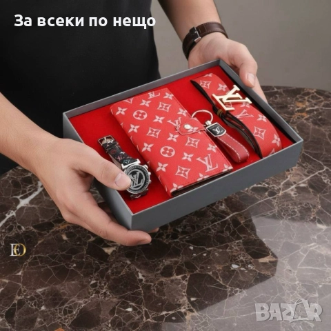 Louis Vuitton Мъжки Подаръчен Комплект Луис Витон - Налични Различни Модели Код SK159, снимка 2 - Подаръци за мъже - 52518280