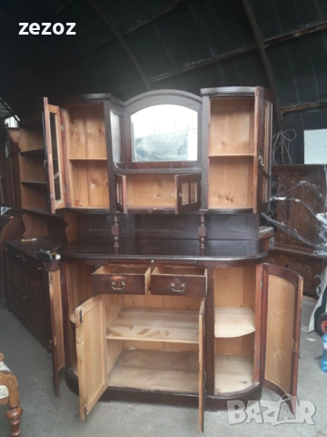 Бюфет антикварен-Чипъндейл №82, снимка 4 - Бюфети - 52193730