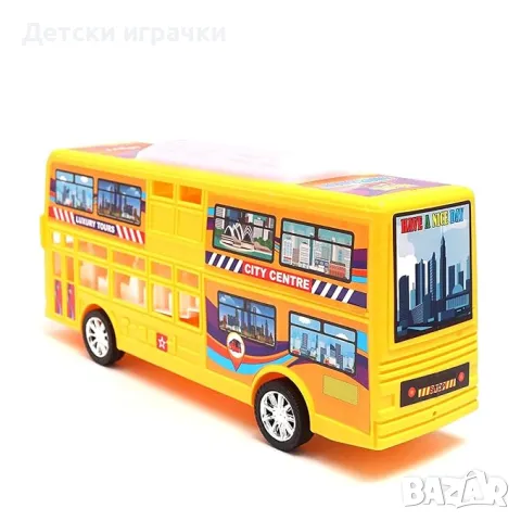 Детски двуетажен Автобус фрикционен , снимка 5 - Коли, камиони, мотори, писти - 49788384