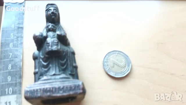 Фигурка,Богородица,медна, надписи,винтидж,, снимка 7 - Антикварни и старинни предмети - 50586496