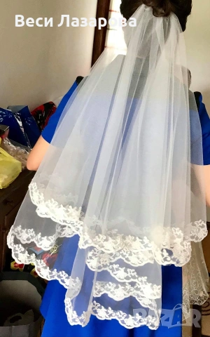 продавам булчинска рокля с обръч и воал , снимка 6 - Сватбени рокли - 53658480