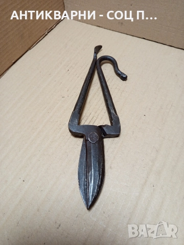 Соц Стари Ръчно Ковани Ножици За Рязане На Ламарина. , снимка 3 - Антикварни и старинни предмети - 52619403