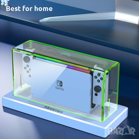 Калъф за докинг станция Mooroer с 16 LED цвята и светлинна основа за Nintendo Switch/OLED, снимка 3 - Аксесоари - 50664294