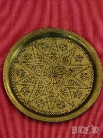 Стар месингов поднос. , снимка 5 - Антикварни и старинни предмети - 50518700