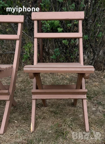 Здрави дървени сгъваеми столове 2 броя., снимка 4 - Столове - 51110223