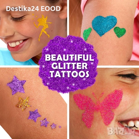 Комплект глитер татуировки за деца – 33 части, снимка 6 - Рисуване и оцветяване - 53178117