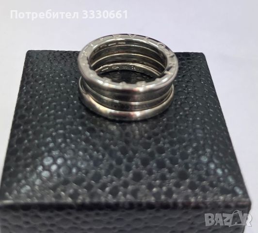 100 % оригинален златен пръстен Bvlgari - бяло злато, снимка 8 - Пръстени - 45825749