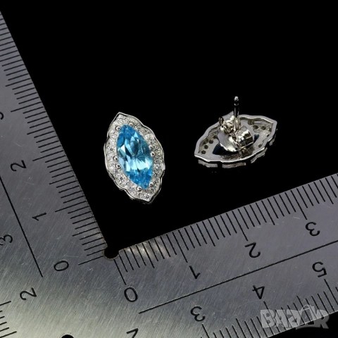 925 сребърни обеци с топаз, опал, гранат, апатит, подходящи за подарък, снимка 3 - Обеци - 51755722