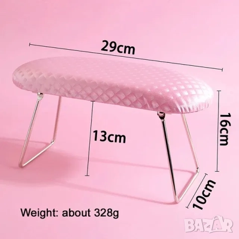 Стойка , възглавничка за маникюр Еко кожа Стомана Розова, снимка 3 - Педикюр и маникюр - 52210677