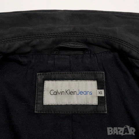 Calvin Klein Оригинално Дамско Кожено Яке Велур Естествена Кожа XS-S, снимка 9 - Якета - 53035519