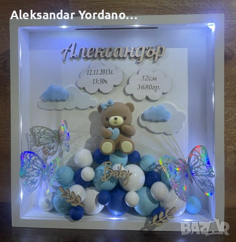 3Д бебешка визитка.Луксозен подарък за изписване ,погача, кръщене., снимка 8 - Мебели за детската стая - 53658113