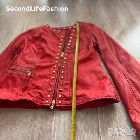 Imperial кожено мото яке дамско червено, снимка 4 - Якета - 52288169