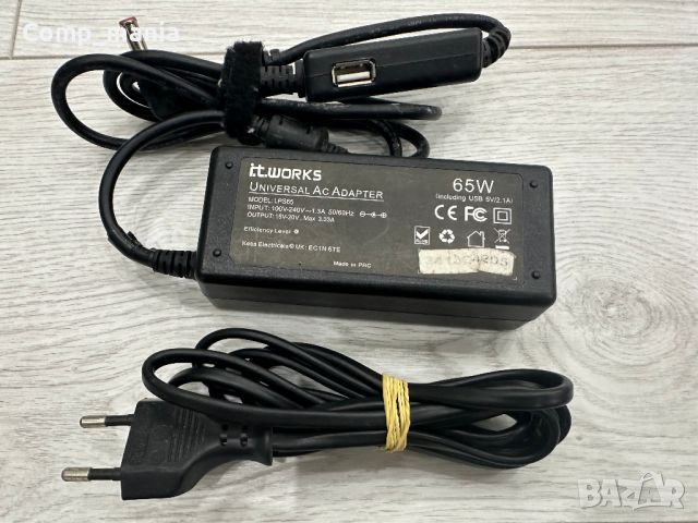 Зарядно устройство за лаптоп 15-20V 3.33A + USB 5V 2.1A, снимка 1 - Части за лаптопи - 45344425