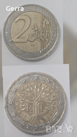 2€ монета Франция 2002г.