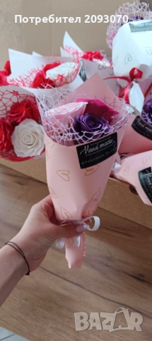 Букет от сапунени рози, снимка 5 - Романтични подаръци - 53409754