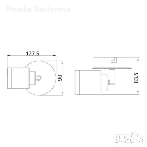 Спот 1-ца Акoma, 1*Gu10 4W(вкл), 230V, снимка 7 - Лампи за таван - 46735218