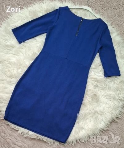 СТИЛНА рокля в кралскосин цвят, снимка 4 - Рокли - 53613415