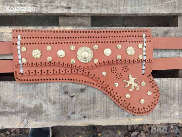 Силях / Силяхлък - с два колана и кокарда ( хайдушко лъвче ) - 39 см, снимка 2 - Други - 51841149