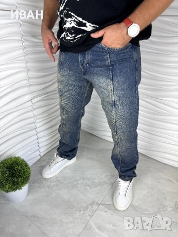 Мъжки дънки в син цвят с ръб отпред, снимка 3 - Дънки - 52967847