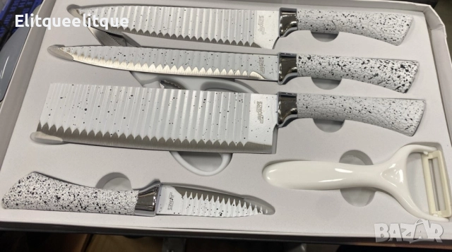 Комплект кухненски ножове от 6 части Zepter ZP-009B- бял, стилен и прецизен избор за всяка кухня, снимка 2 - Прибори за хранене, готвене и сервиране - 52202343