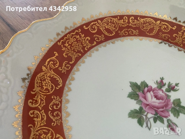  Антична порцеланова чиния Oscar Schlegelmilch.(1910-1930 г.), снимка 6 - Антикварни и старинни предмети - 53879437