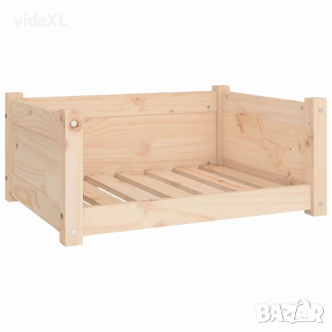 vidaXL Кучешко легло, 65,5x50,5x28 см, борово дърво масив(SKU:821447), снимка 1
