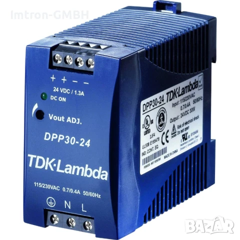 Захранване TDK-Lambda DPP30-24 импулсно; на шина DIN; 30W; 24VDC; 1,3A; 85÷264VAC