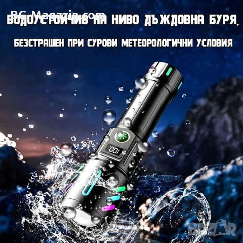 Далекобоен лазерен LED фенер прожектор мощен USB зареждане за лов риболов къмпинг туризъм работа, снимка 4 - Къмпинг осветление - 51017303