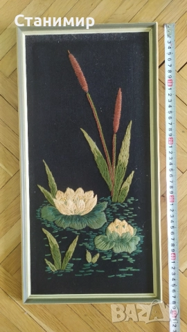 Картини с бродирани цветя -6 бр. комплект