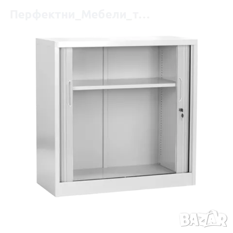 Нисък метален шкаф с плъзгащи стъклени врати-за балкон,за тераса,за баня,за мокро помещение,за лекар, снимка 5 - Градински мебели, декорация  - 50091123