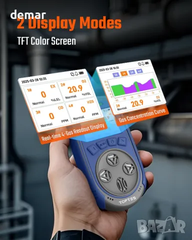 Guard-863Pro Многофункционален газдетектор за H₂S, CO, LEL и O₂, с цветен TFT екран, снимка 2 - Други стоки за дома - 50274668