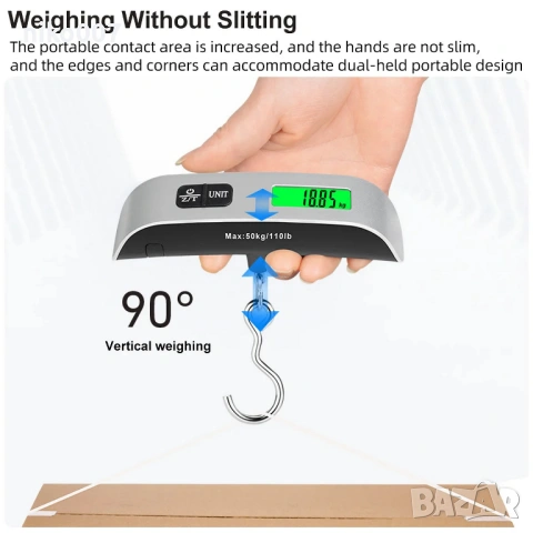 Кантар за ръчен багаж и други товари-мини кантарче до 50кг, снимка 3 - Декорация за дома - 53427651