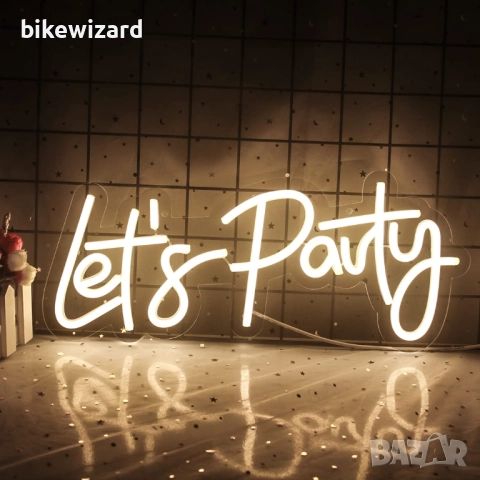 Неонова табела Wanxing Let's Party, LED табела Let's Party, димируема топло бяло НОВА, снимка 3 - Друга електроника - 51918293