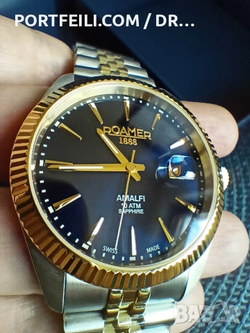 Часовник Roamer, Swiss Made, сапфир, 100м, чисто нов, bi-color, снимка 3 - Мъжки - 54244539