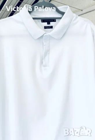 Бяла блуза/тениска поло яка TOMMY HILFIGER органик памук, снимка 6 - Тениски - 49875374