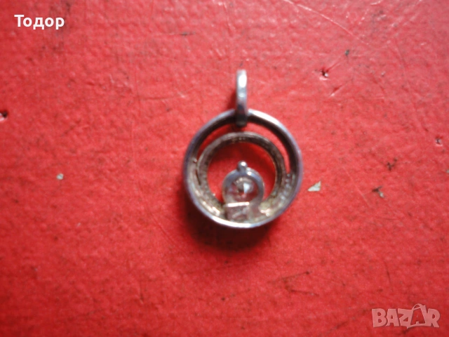 Позлатен сребърен медальон колие с камък 925, снимка 5 - Колиета, медальони, синджири - 53305144