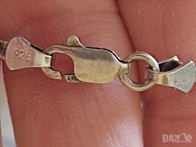 Сребърно колие с циркон, снимка 3 - Колиета, медальони, синджири - 53847063