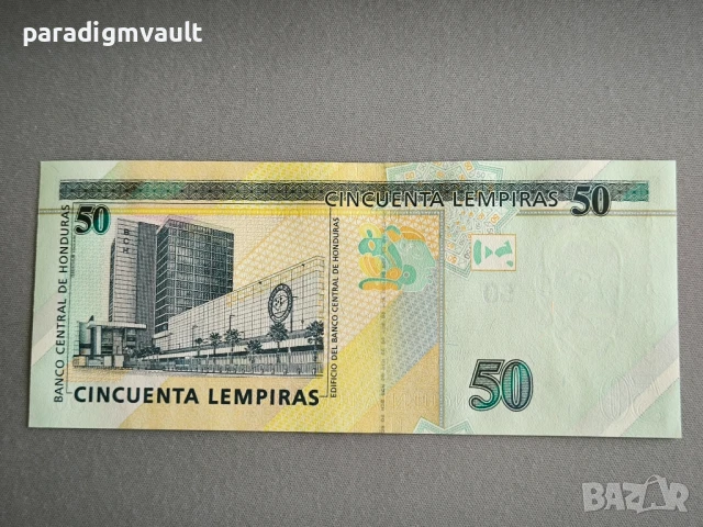 Банкнота - Хондурас - 50 лемпира UNC | 2019г., снимка 2 - Нумизматика и бонистика - 50664124