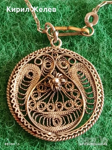 Сребърен синджир с висулка филигранна изработка стил и елегантност 44425, снимка 3 - Колиета, медальони, синджири - 53992991