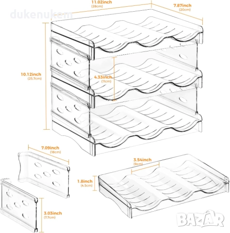 Органайзер за бутилки 3 нива за 9 бутилки, снимка 3 - Други стоки за дома - 52019325