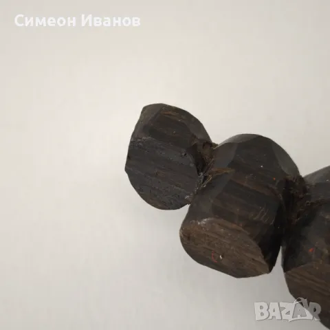 Стара африканска абаносова статуетка на барабанист #5885, снимка 12 - Антикварни и старинни предмети - 50244150