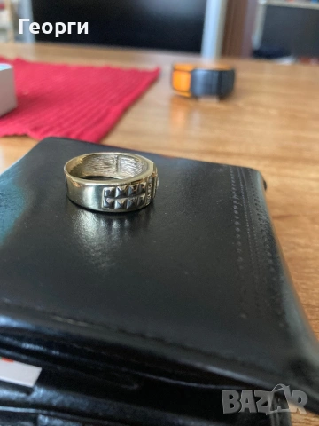 Златен мъжки пръстен 14 карата, снимка 6 - Пръстени - 53372785