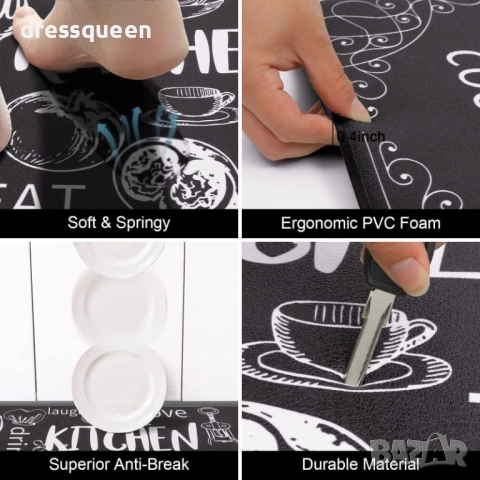 4572 Сет от 2 Водоустойчиви Килимчета с Гумирана Основа, снимка 4 - Пътеки - 53813268