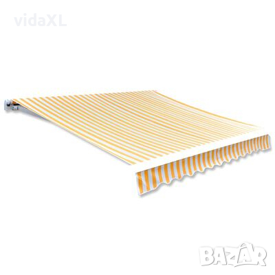 vidaXL Платнище за тента слънчогледово жълто и бяло 3х2,5м (без рамка)（SKU:141016, снимка 1 - Градински мебели, декорация  - 45046362