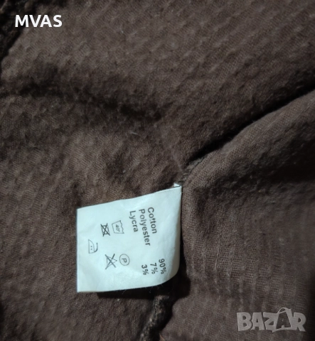 Кафяво рипсено есенно дамско вталено топло сако XS, снимка 4 - Сака - 51774446