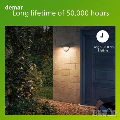 Външна стенна лампа Philips Capricorn IR, 800 lm, 2700 K, PowerShield, IP44, сензор за движение, снимка 4 - Лампи за стена - 53943853