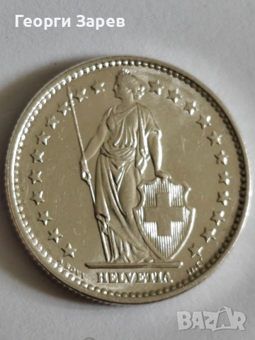 2 франка 1965 год, сребро тегло 10.00 гр, проба 835/1000, снимка 4 - Нумизматика и бонистика - 54158851